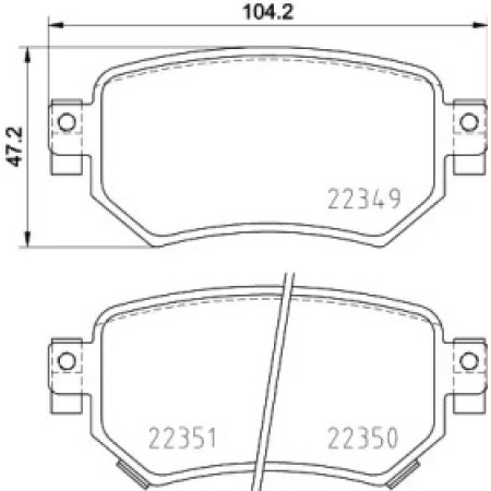 Колодки гальмівні (задні) Mazda 6 2.0/2.5 12- (Akebono) (2234901)