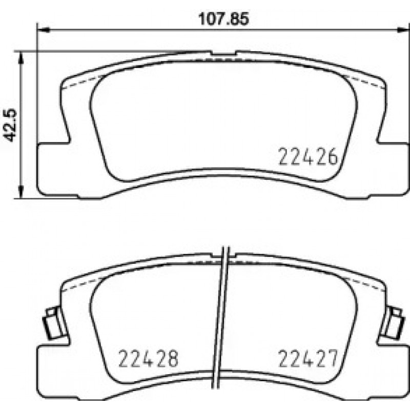 Колодки тормозные (задние) Toyota Camry 2.2-3.0 i 91-01 (Akebono) (2242601)