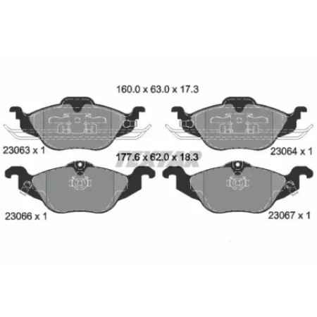Колодки гальмівні (передні) Opel Astra G 1.2/2.0DTI 98- (Teves) Q+ (2306302)