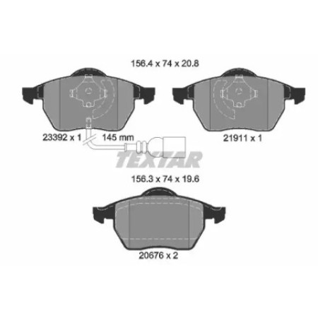 Колодки гальмівні (передні) Audi A3/VW Golf IV -03 (Teves) Q+ (с датчиком) (2339201)