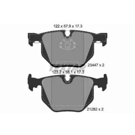 Колодки гальмівні (задні) BMW 7 (E65/E66/E67) 01-08 (Teves) Q+ (2344702)