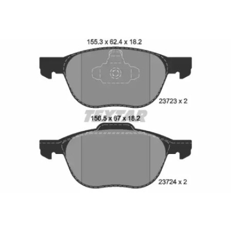 Колодки гальмівні (передні) Ford C-Max/Focus/Mazda 3/5 03- (Teves) Q+ (2372301)