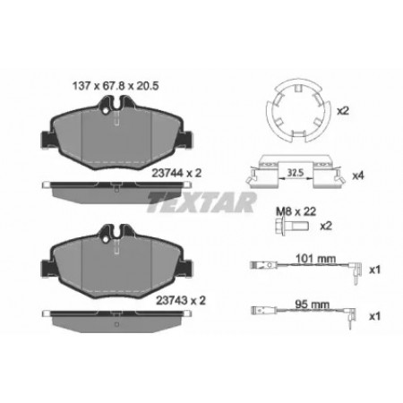 Колодки гальмівні (передні) MB E-class (W211) 02-09 (Bosch) Q+ (с датчиками) (2374303)