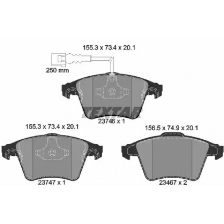 Колодки гальмівні (передні) VW Multivan/T5 03-/T6 15- (Teves) Q+ (с датчиком) (2374602)