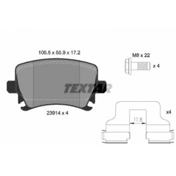 Колодки тормозные (задние) VW Caddy 03- (Lucas) Q+ (2391401)