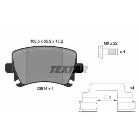 Колодки тормозные (задние) VW Caddy 03- (Lucas) Q+ (2391402)
