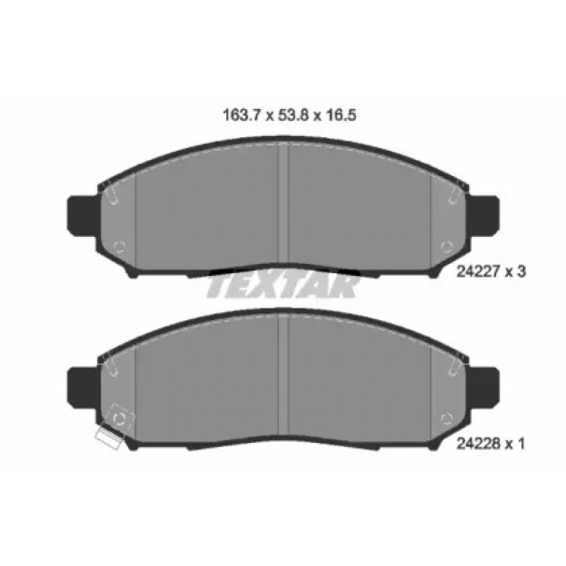 Колодки тормозные (передние) Nissan Partfinder 04-10/NP300 04-13 (163.7x53.8x16.5) (2422701)