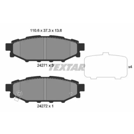 Колодки тормозные (задние) Subaru Impreza/Outback/Forester 03- (Akebono) (2427101)