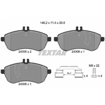 Колодки тормозные (передние) MB C-class (S204/W204)/E-class (S212/W212) 07- (Lucas) (2430601)