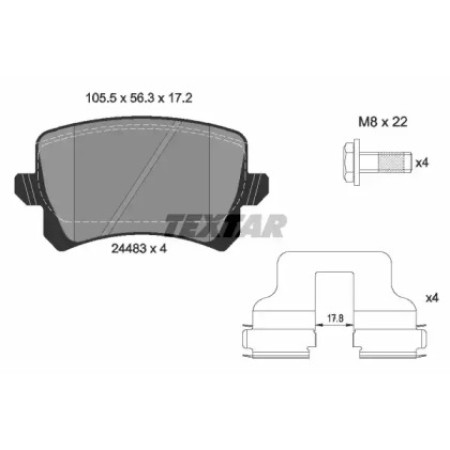 Колодки гальмівні (задні) Audi A6/VW Passat/CC 1.8TSI/2.0TDI 10- (Lucas) (2448301)