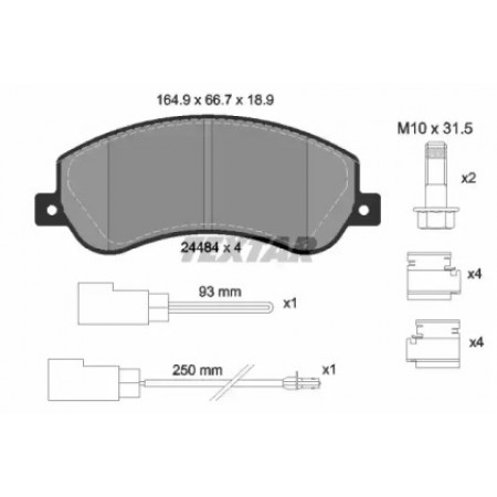 Колодки гальмівні (передні) Ford Transit 06- (RWD) (Bosch) Q+ (с датчиками) (2448401)
