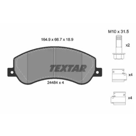 Колодки тормозные (передние) VW Amarok 2.0 BiTDI/TDI/TSI 10- (Bosch) Q+ (2448404)