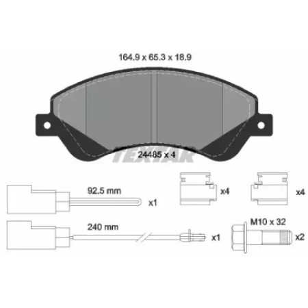 Колодки тормозные (передние) Ford Transit V347 06- (FWD) (Bosch) Q+ (с датчиком) (2448501)
