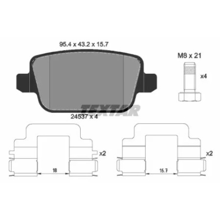 Колодки тормозные (задние) Ford Kuga 08-/Mondeo IV 07-15 (TRW) Q+ (2453703)