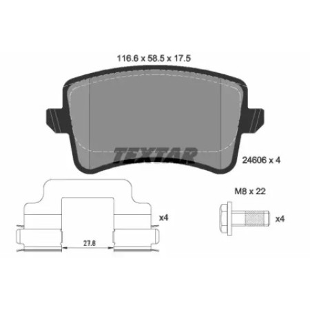 Колодки гальмівні (задні) Audi A4/A5/Q5 07- (Lucas; 330mm) Q+ (2460601)