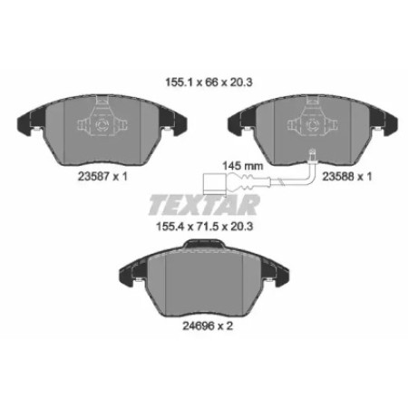 Колодки гальмівні (передні) VW Caddy 03- (Teves) (ушки вниз) (с датчиком) (2469602)