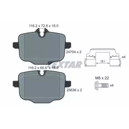 Колодки тормозные (задние) BMW 5 (G30,G31)/7 (G11,G12)/X5 (G05)/X6 (G06) 17- (TRW) Q+ (2470401)