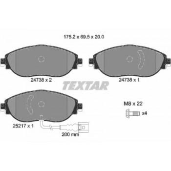 Колодки гальмівні (передні) Audi A3/Skoda Octavia III/VW Passat/Golf 13- (TRW) Q+ (с датчиком) (2473803)