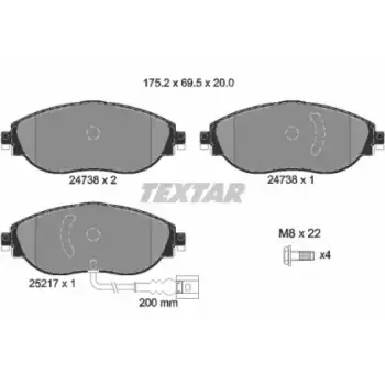 Колодки тормозные (передние) Audi A3/Skoda Octavia III/VW Passat/Golf 13- (TRW) Q+ (с датчиком) (2473803)