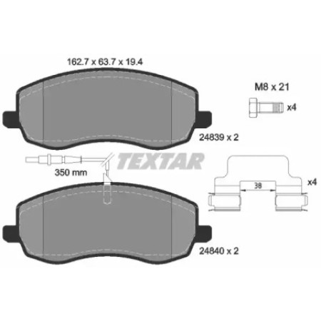 Колодки тормозные (передние) Citroen C8/Peugeot 807 2.0/2.2 HDi 06- (162.7x63.7x19.4) (2483901)