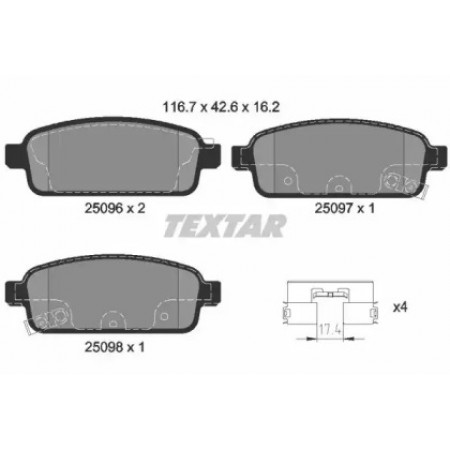 Колодки тормозные (задние) Opel Astra J 09 - R16 (TRW) Q+ (2509602)