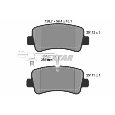 Колодки тормозные (задние) Renault Master/Opel Movano 10- (Brembo) Q+ (однокатк.)/(с датчиком) (2511201)