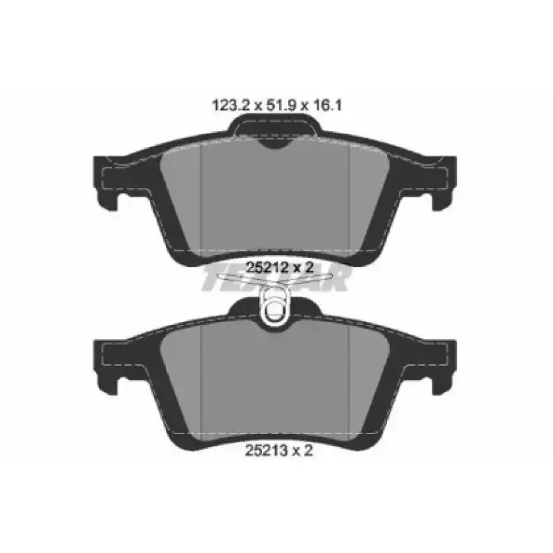 Колодки тормозные (задние) Ford Connect/Focus III 10- (без датчика) (Teves) (2521201)