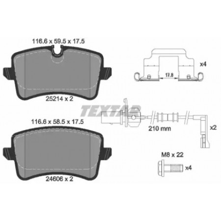 Колодки тормозные (задние) Audi A6/A7 10- (Lucas;300mm) Q+ (с датчиком L=210mm) (2521402)
