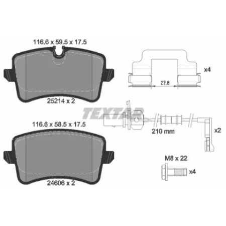 Колодки тормозные (задние) Audi A4/A5/A6/A7 07-15/Porsche Macan 14- (Lucas) Q+ (с датчиками) (2521413)