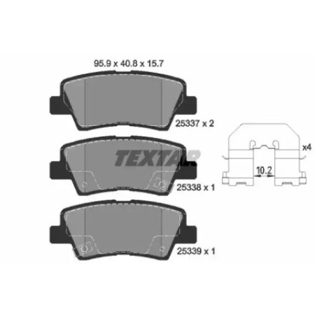 Колодки тормозные (задние) Kia Ceed II/Rio III/Hyundai Accent/i20/i30/i40 10- (Akebono) Q+ (2533701)