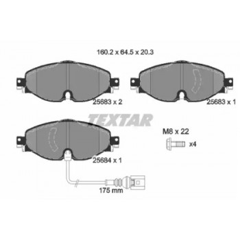 Колодки тормозные (передние) Seat Leon/VW Golf VII 1.2TSI-2.0TDI 12- (TRW) Q+ (с датчиком) (2568301)