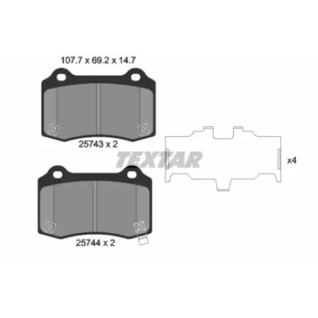 Колодки тормозные (задние) Tesla Model S/X 13-/Jeep Grand Cherokee IV 10- (Brembo)  (2574301)