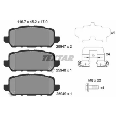 Колодки гальмівні (задні) Honda HR-V 1.5/1.8 16V 14- (2594701)