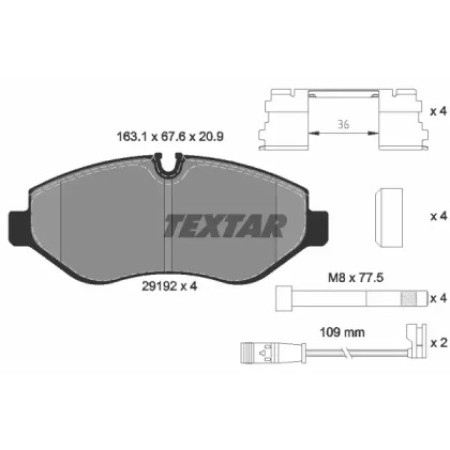 Колодки гальмівні (передні) MB Sprinter (906) /Vito (W639) (Brembo) Q+ (с датчиком) (2919202)