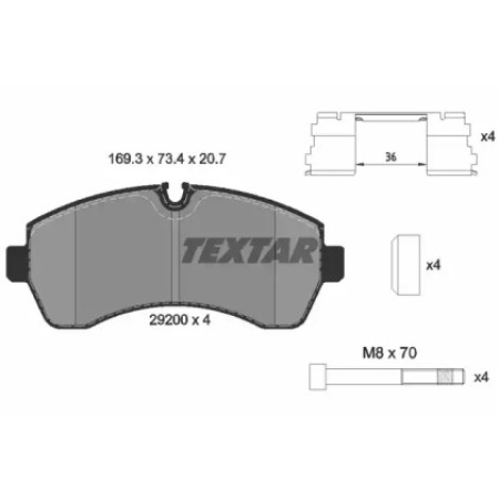 Колодки тормозные (передние) MB Sprinter 509-515CDI/VW Crafter 50 06- (спарка) (Brembo) Q+ (2920002)