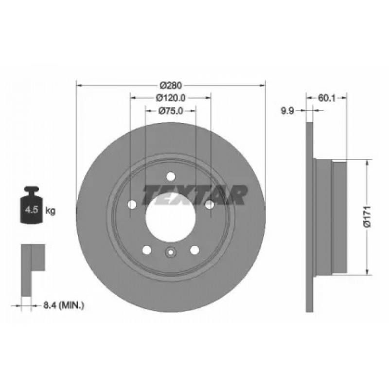 Диск тормозной (задний) BMW 3 (E36/E46) 91-05 (280x9.9) PRO (92055703)