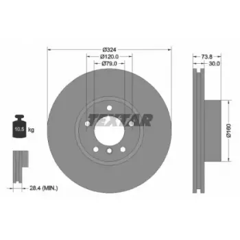 Диск гальмівний (передній) BMW 5 (E39)/7 (E38) 94-01 (324x30) PRO+ (92107105)
