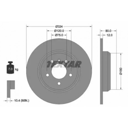 Диск тормозной (задний) BMW X5 (E53) 3.0-4.4i 00-06 (324x12) PRO (92107403)