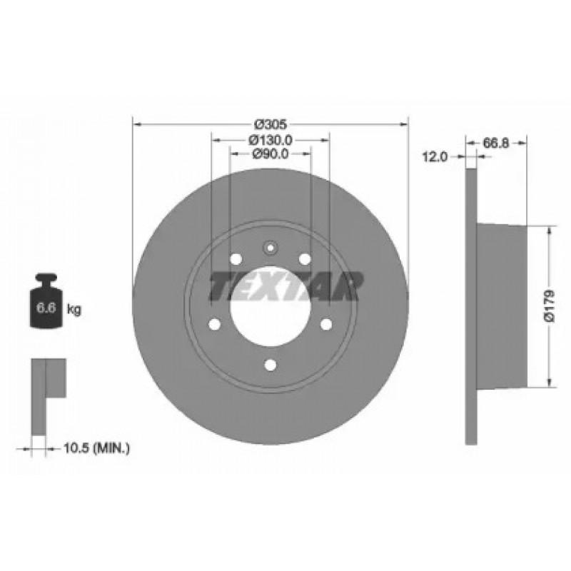 Диск тормозной (задний) Renault Master/Opel Movano 98- (305x12) PRO (92111203)