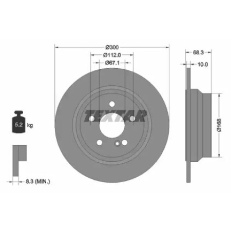 Диск тормозной (задний) MB E-class (W211/W212/S211/S212) 02-09 (300x10) PRO+ (92115405)