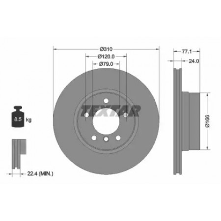Диск тормозной (передний) BMW 5 (E60/E61) 03-10 (310x24) PRO+ (92122505)