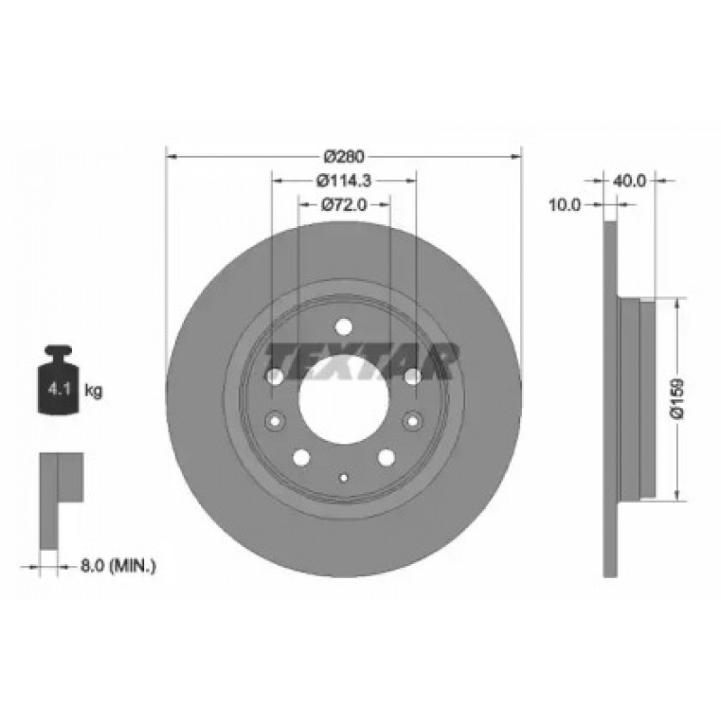Диск тормозной (задний) Mazda 6 02-13/626 98-02/323 F/S 98-04 (280x10) PRO (92125603)
