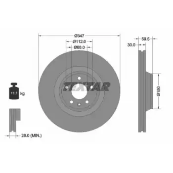 Диск тормозной (передний) Audi A6 04-11 (347х30) PRO+ (92132405)