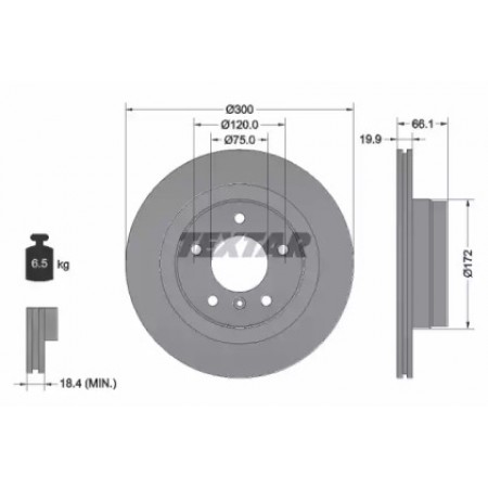 Диск гальмівний (задній) BMW 1 (E81/E87)/3 (E90/E91/E92) 05-13 (300x19.9) PRO (92133003)