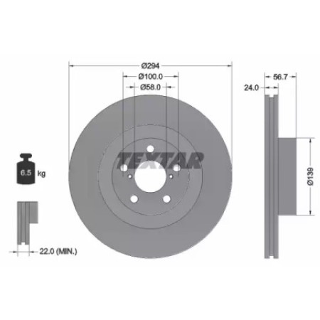Диск гальмівний (передній) Subaru Forester 03-/Impreza 94-/Outback00- (294x24) (92139500)