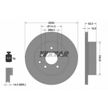 Диск тормозной (задний) Nissan Leaf 10-/Juke 14-/Qashqai 10-/X-Trail 01-13 (292x16) PRO (92144003)