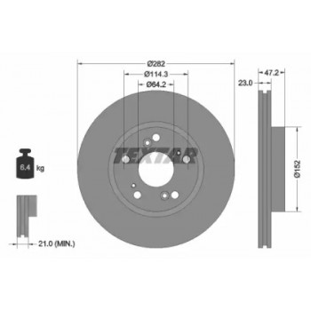 Диск тормозной (передний) Honda Civic/FR-V 05- (282x23) PRO (92144403)