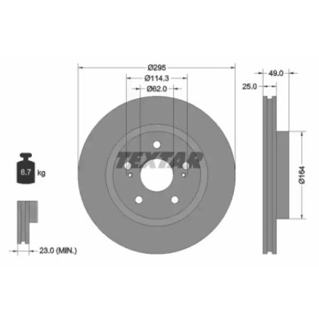 Диск тормозной (передний) Suzuki Grand Vitara II 05- (295x25) PRO (92156503)