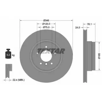 Диск тормозной (задний) BMW X5 (E70/F15/F85)/X6 (E71,E72,F16) 06- (345x24) PRO+ (92161205)