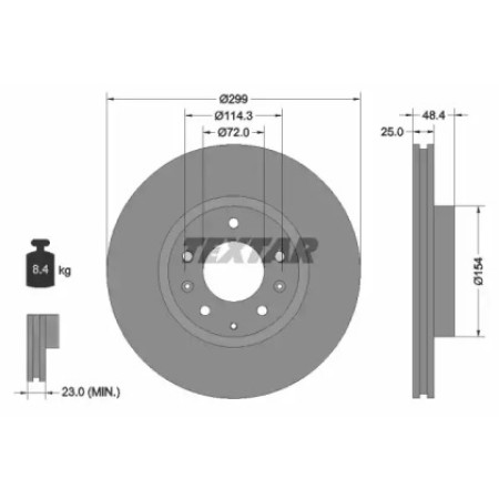 Диск тормозной (передний) Mazda 6 07-13 (299x25) PRO (92180703)